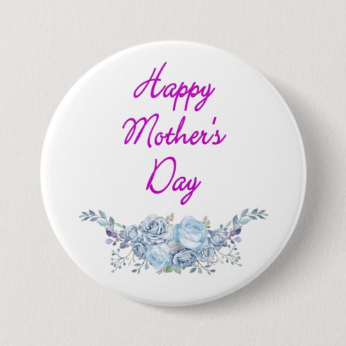 happy mothers day white button