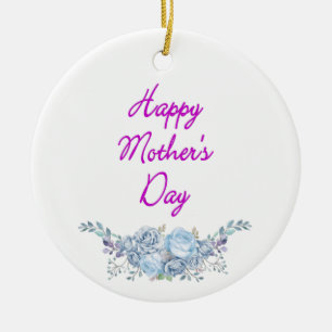 happy mother's day white ceramic ornament