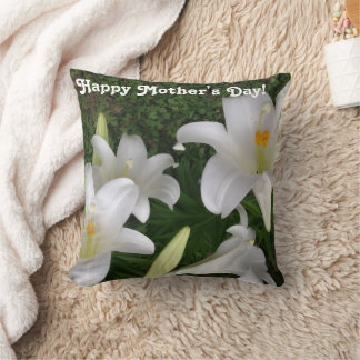 Happy Mother's Day! White Lily –  Throw Pillow