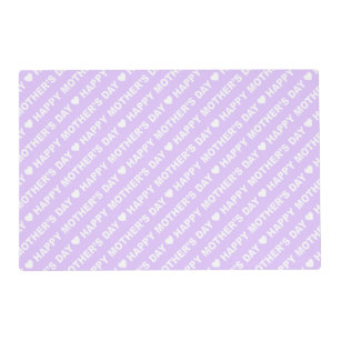 Happy Mother's Day White on Lilac Placemat
