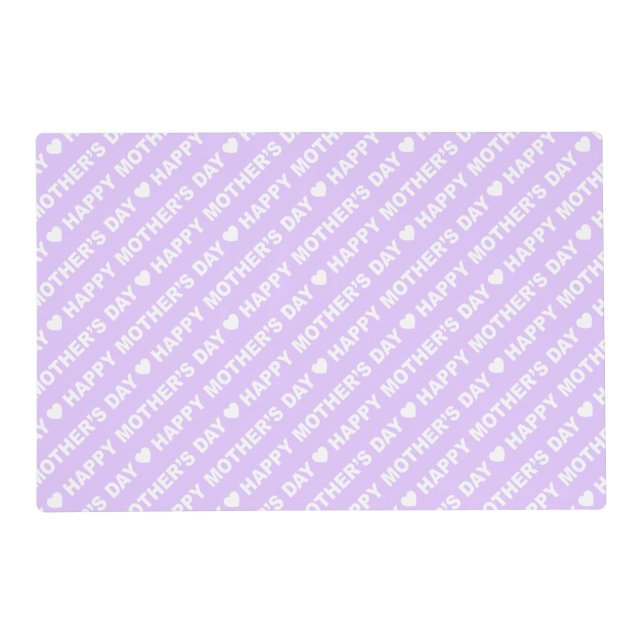 Happy Mother's Day White on Lilac Placemat (Front)