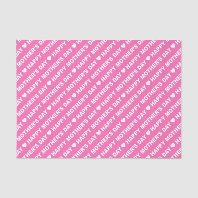 Happy Mother's Day White on Pink Tissue Paper (Front)
