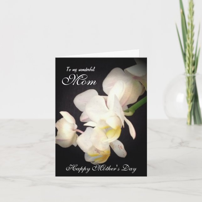 Happy Mother's Day White Orchid Card (Front)