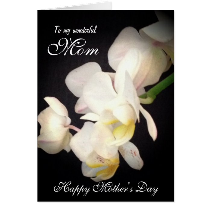 Happy Mother's Day White Orchid Card