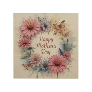Happy Mother's Day Wildflowers Wood Wall Art