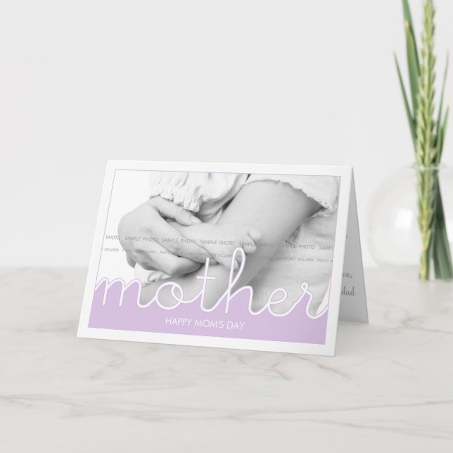 Happy Mother's Day Wishes Photo Moms Day Lavender Card (Front)
