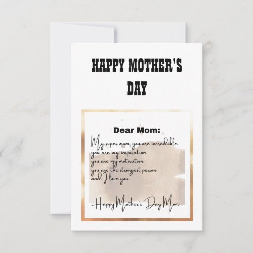 HAPPY MOTHERS DAY WISHES SPECIAL LETTER FOR MOM INVITATION