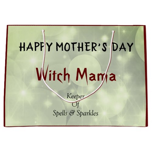 Happy Mothers Day Witch Mama design Large Gift Bag
