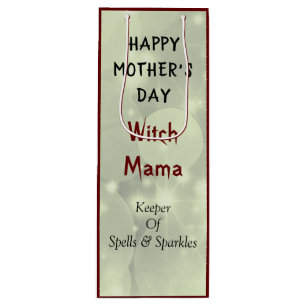Happy Mother's Day Witch Mama design Wine Gift Bag