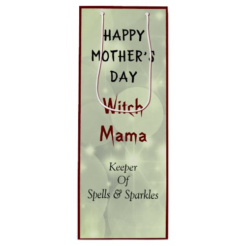Happy Mothers Day Witch Mama design Wine Gift Bag
