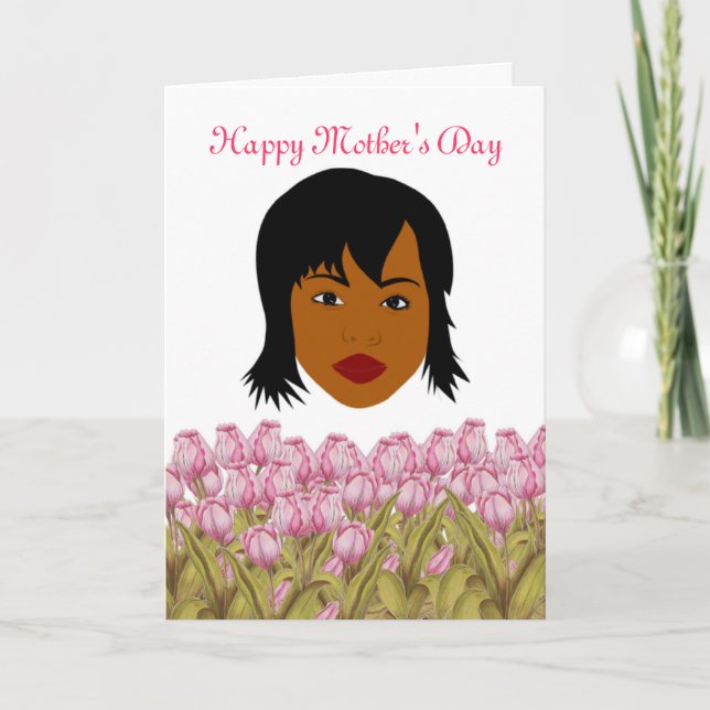 Happy Mother's Day with African American Mom Card (Front)