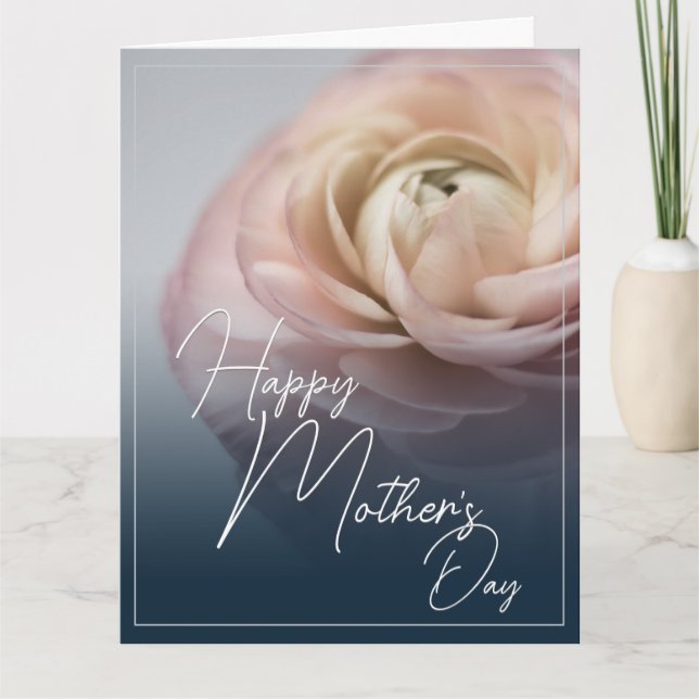 Happy Mother's Day with Big Pink Rose Card (Front)
