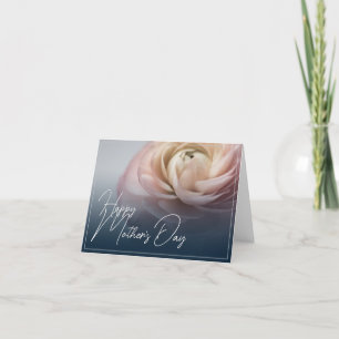 Happy Mother's Day with Big Pink Rose Thank You Card