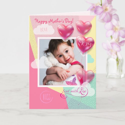 Happy Mothers Day With Custom Template Photo Card