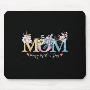 Happy Mother's Day With Floral Mom Mouse Pad