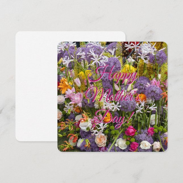 Happy Mother's Day with flowers Announcement (Front/Back)
