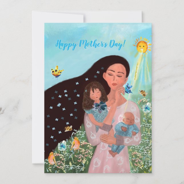 Happy Mother's Day with kids Card (Front)