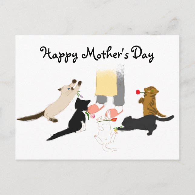 Happy Mother's Day with Kitty. Postcard (Front)
