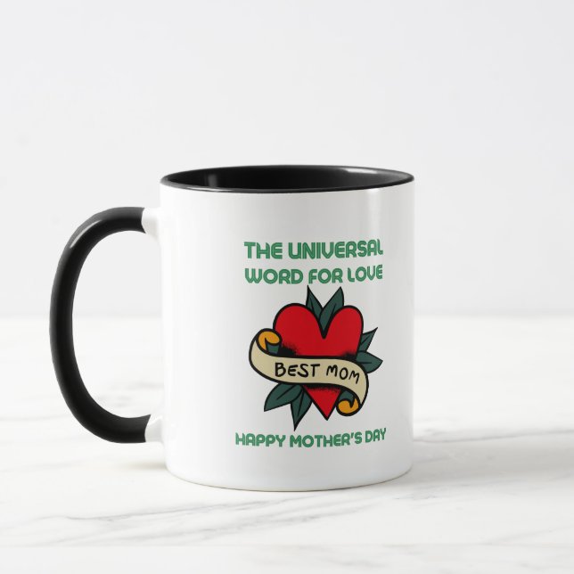 Happy Mothers Day With Love And Flower  Coffee Mug (Left)