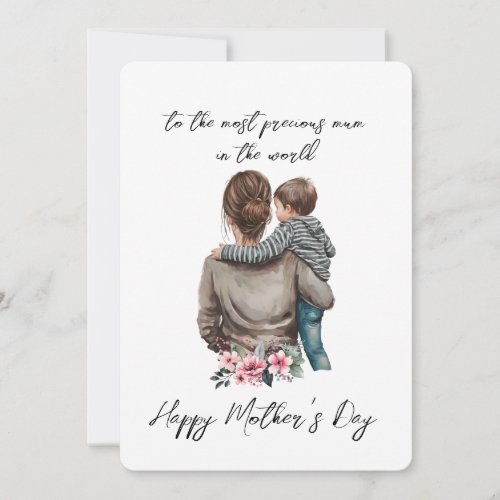 Happy Mothers Day with Love Gift Holiday Card