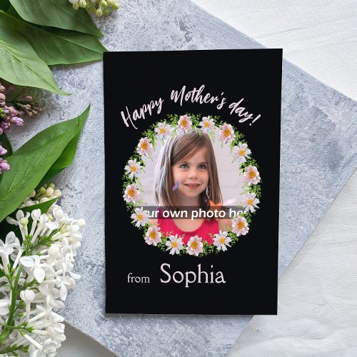 happy mothers day with photo  name card