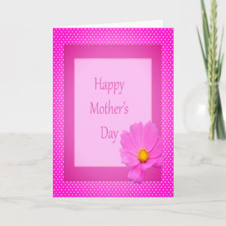 Happy Mother's Day with Pink Flower Holiday Card