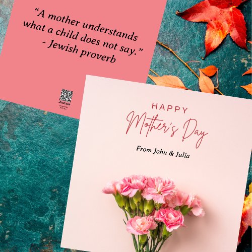 Happy Mothers Day with Pink Flowers Greeting Card