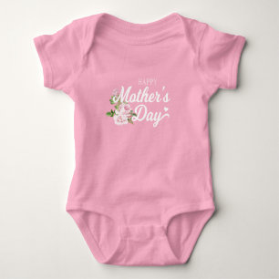 Happy Mother's Day with Pink Roses   Bodysuit