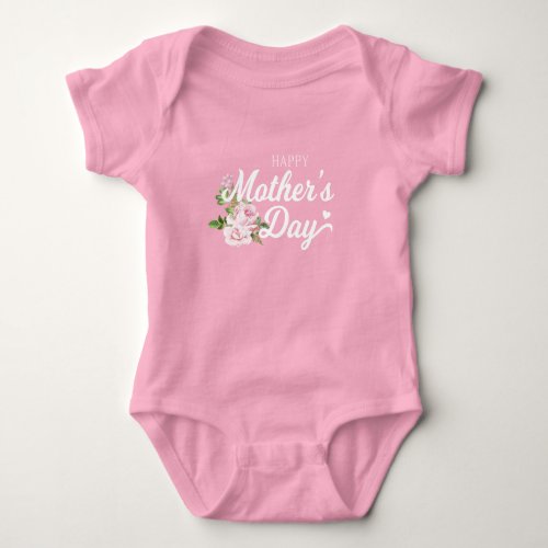 Happy Mothers Day with Pink Roses  Bodysuit