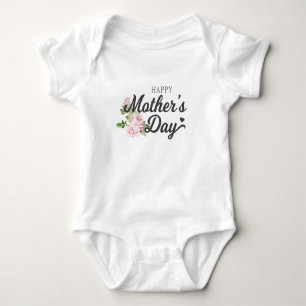 Happy Mother's Day with Pink Roses Bodysuit