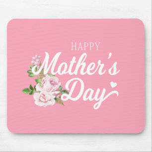 Happy Mother's Day with Pink Roses   Mousepad