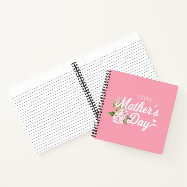 Happy Mother's Day with Pink Roses | Notebook (Inside)