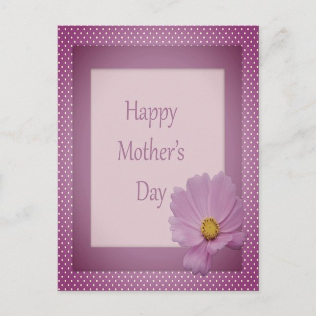 Happy Mother's Day with Purple Flower Postcard (Front)