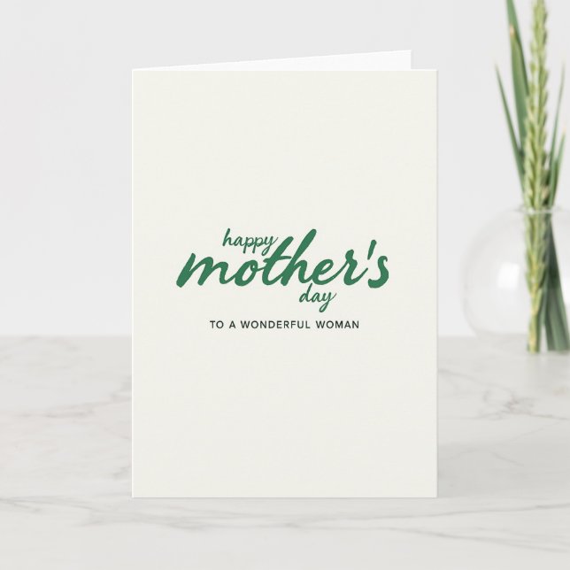 Happy Mothers Day Woman Card (Front)