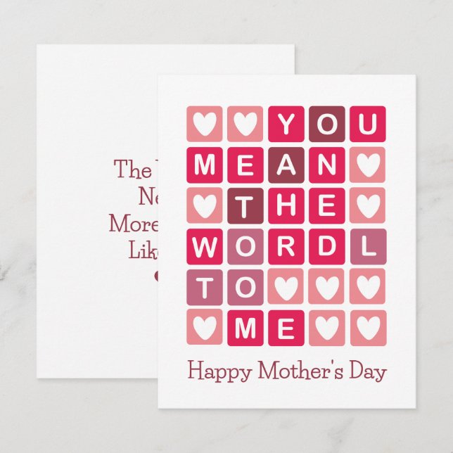 Happy Mother's Day Wordle Card (Front/Back)