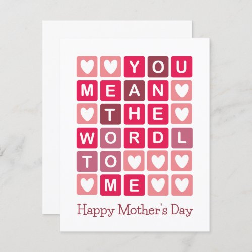 Happy Mothers Day Wordle Card