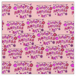 Happy Mothers Day Words Text Childlike Pink Flower Fabric