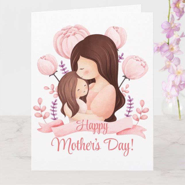 Happy mother's day world's best mom personalized card (Orchid)