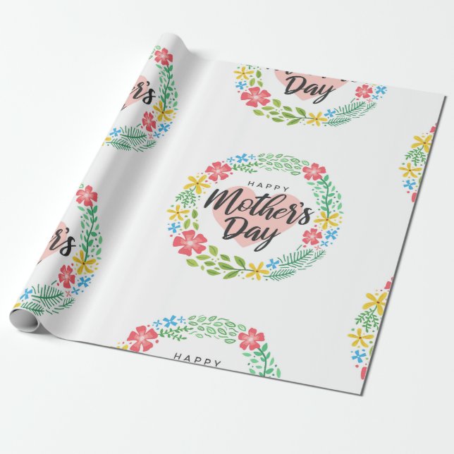 Happy Mother's Day Wrapping Paper (Unrolled)