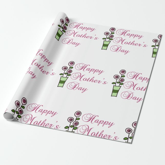 Happy Mothers Day Wrapping Paper (Unrolled)