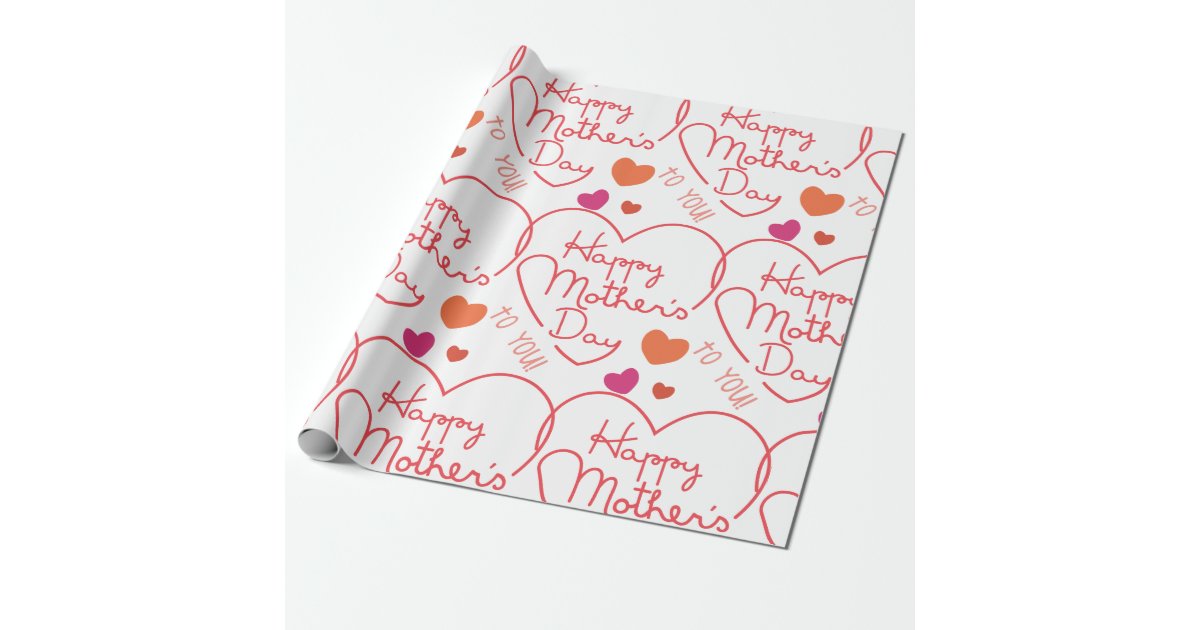 Hearts Mother's Day Wrapping Paper