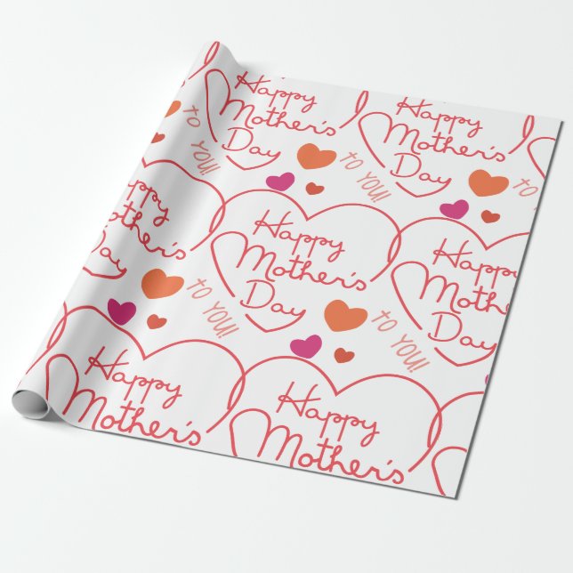 Happy Mothers Day Wrapping Paper (Unrolled)