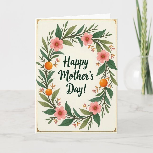 Happy Mothers Day Wreath Card (Front)