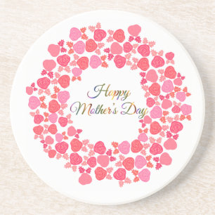 Happy Mothers Day Wreath  Coaster