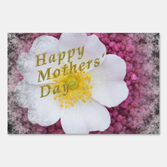 happy mothers day yard sign (Back)