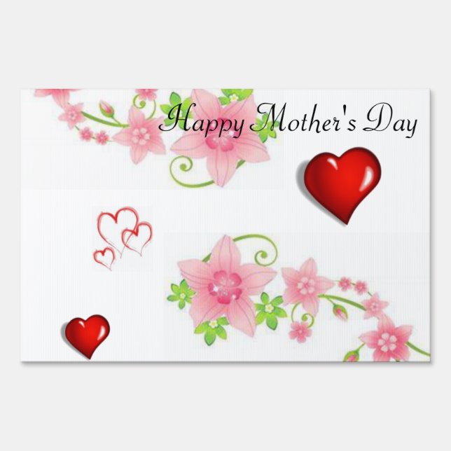 Happy Mother's Day Yard Sign Floral (Front)