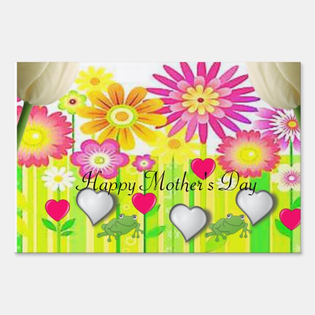 Happy Mother's Day Yard Sign Floral (Front)