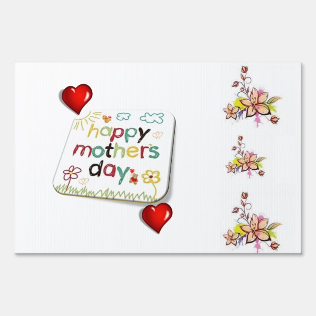Happy Mother's Day Yard Sign Floral (Front)