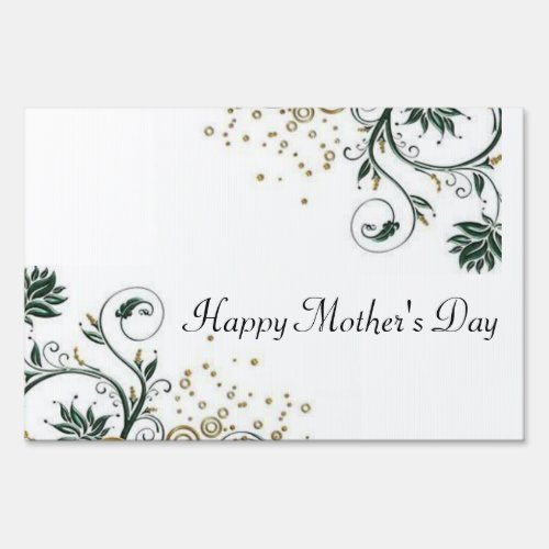 Happy Mothers Day Yard Sign Floral