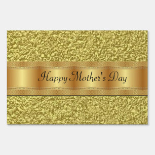 Happy Mother's Day Yard Sign Gold